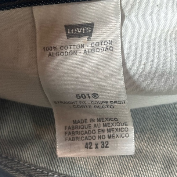 Levi’s 501 Raw Denim 42W 32L Indigo Lightly Used Vintage Jeans - Picture 6 of 12